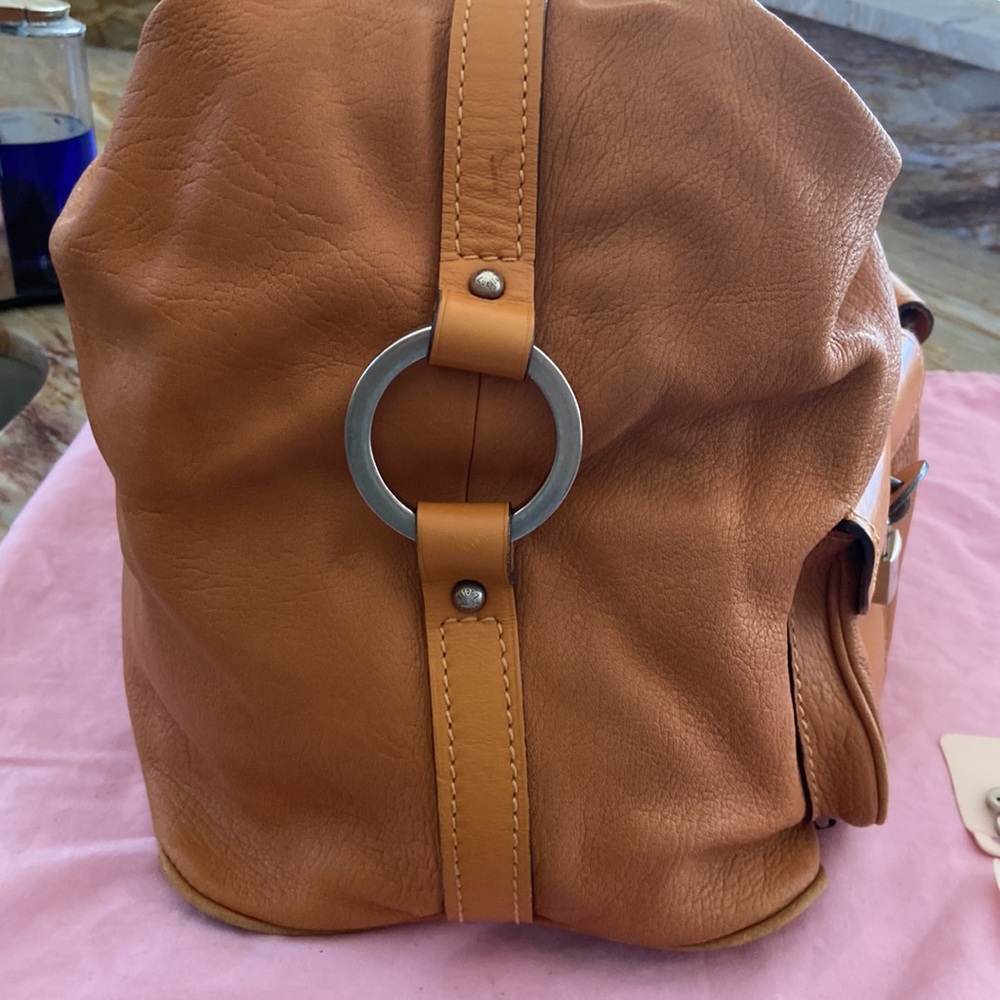 Luella Large Leather Tan Hobo Tote Bag with locks and keys - Picture 5 of 7